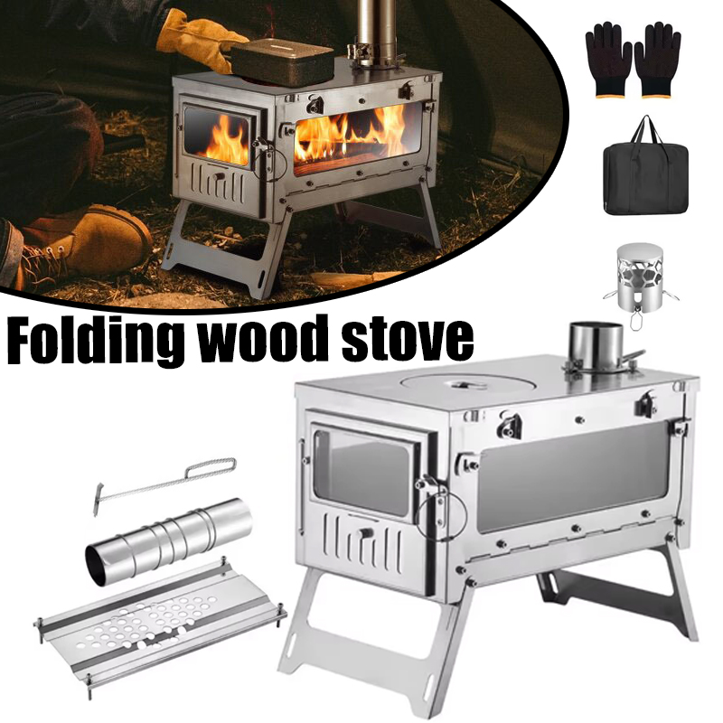Outdoor Camping Stove Wood - 430 스테인레스 스틸 휴대용 텐트 스토브