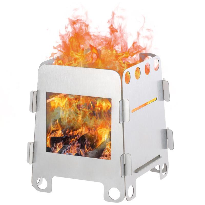 Outdoor Camping Stove Wood - 1세트 접이식 캠핑용 나무 난로, 가볍고