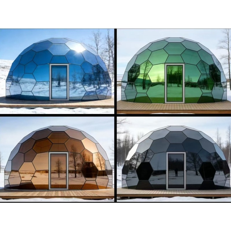 Outdoor Camping And Glamping - 야외 글램핑 돔 텐트, 유리 패널이