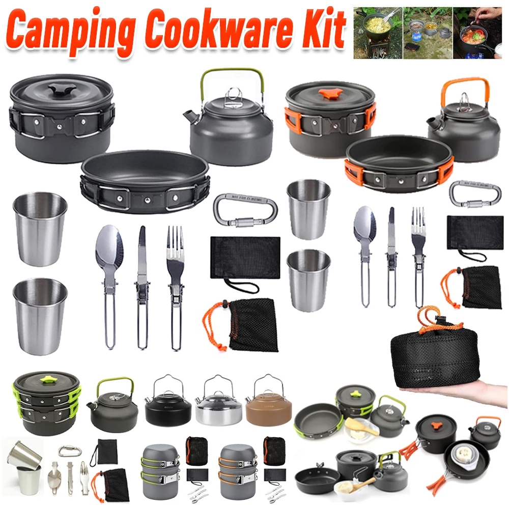 Outdoor Camping Utensils - 캠핑 조리기구 세트 주전자 냄비 프라이팬